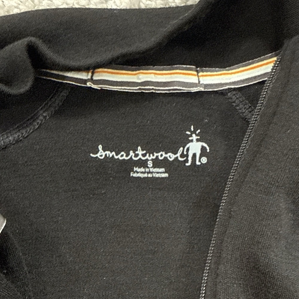 Smartwool Merino Wool Base Layer Womens S Black 1/4 Zip Outdoors Hike Ski - Picture 2 of 14